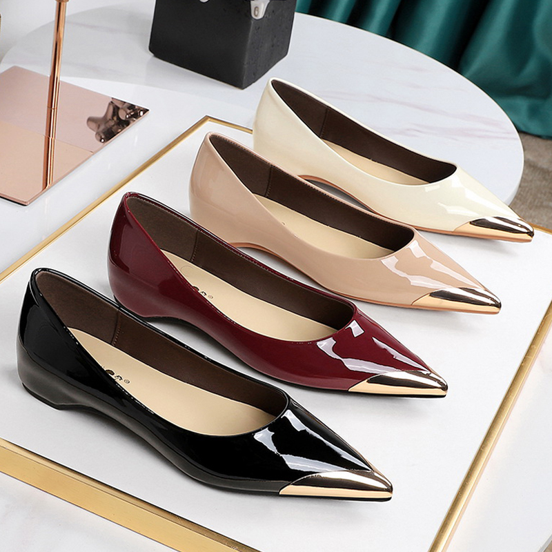 Men'S Shoes - 빅트리 슈즈 로우힐 여성화 에나멜 가죽