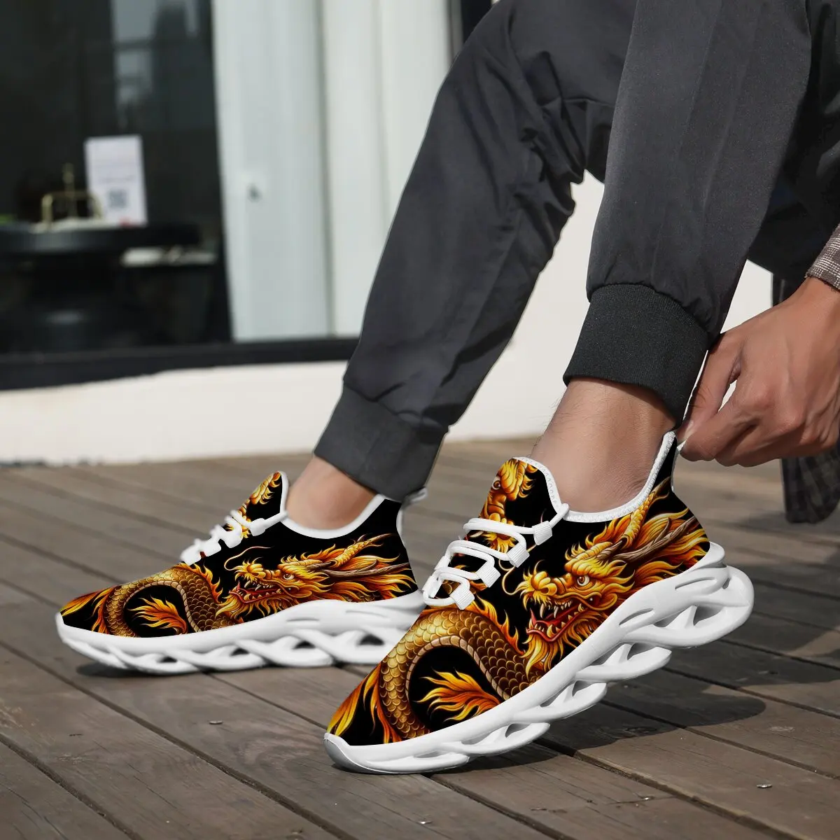 드래곤 그래픽 스니커즈 남성 메쉬 통기성 캐주얼 남성  - Breathable Mesh Athletic Shoes 리뷰 및 가격