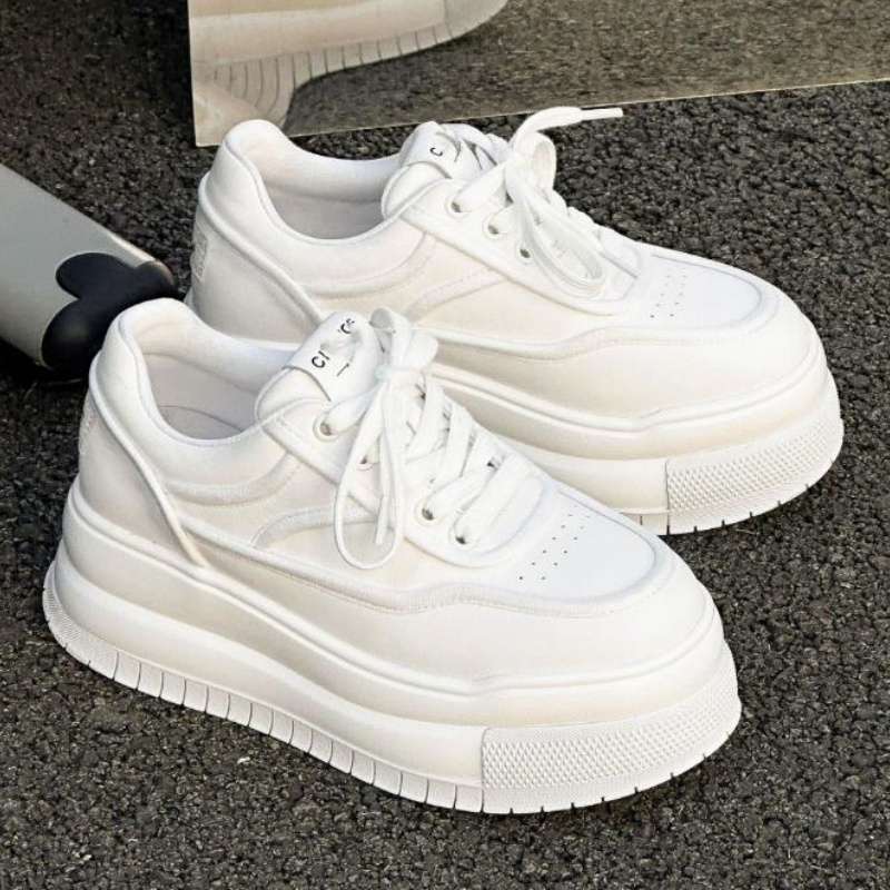 새로운 가죽 여성용 화이트 통기성 캐주얼 여성 벌커나이 - Running Shoes 리뷰 및 가격