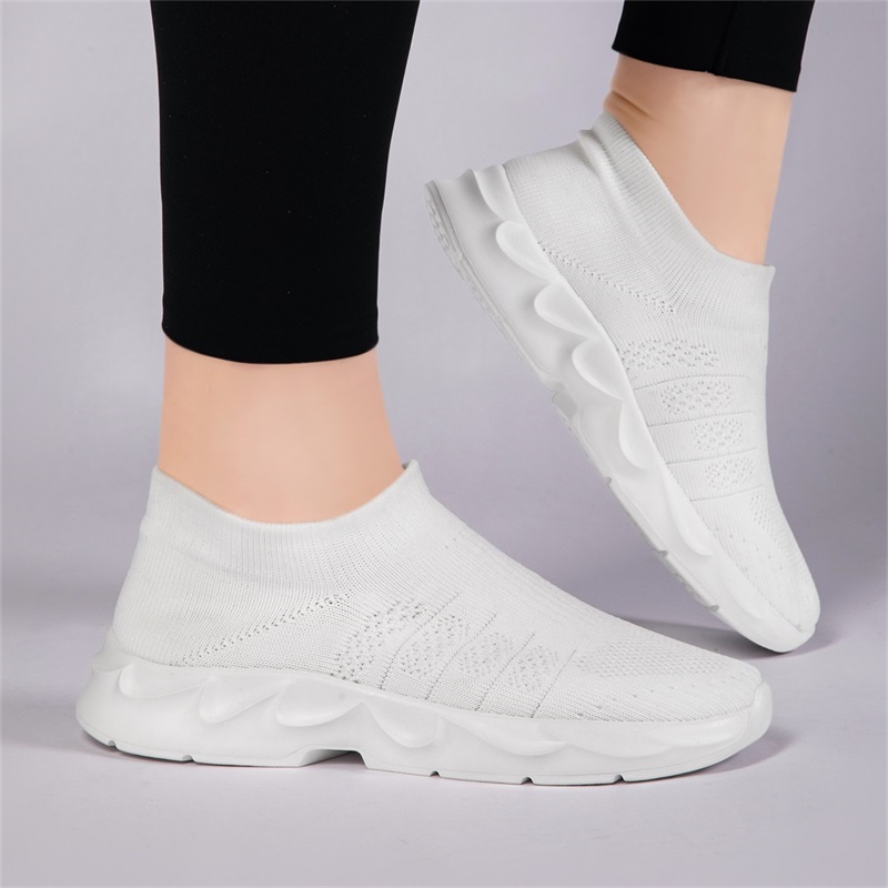 여성용 메쉬 니트 슬립온 워킹 슈즈, 통기성 좋은 경량 - Knit Fabric Lace Up Sneakers 리뷰 및 가격