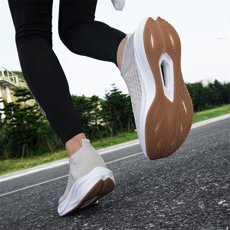 유니섹스 슬립온 양말형 러닝화 통기성 니트 메쉬 스니커 - Knit Fabric Lace Up Sneakers 리뷰 및 가격